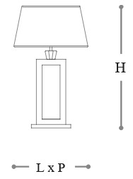 Dimensiones de la Lámpara de Mesa Gassa Opera Italamp